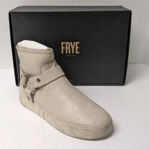 Frye Lena Harness Ankle Boots, Off White Leather, Women's 8.5 M